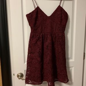 NWOT Heavy Maroon Tea Dress